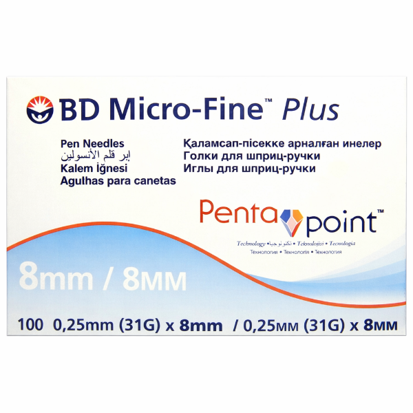 BD Micro-Fine Plus Kalem İğnesi 0,25 mm (31G) x 8 mm